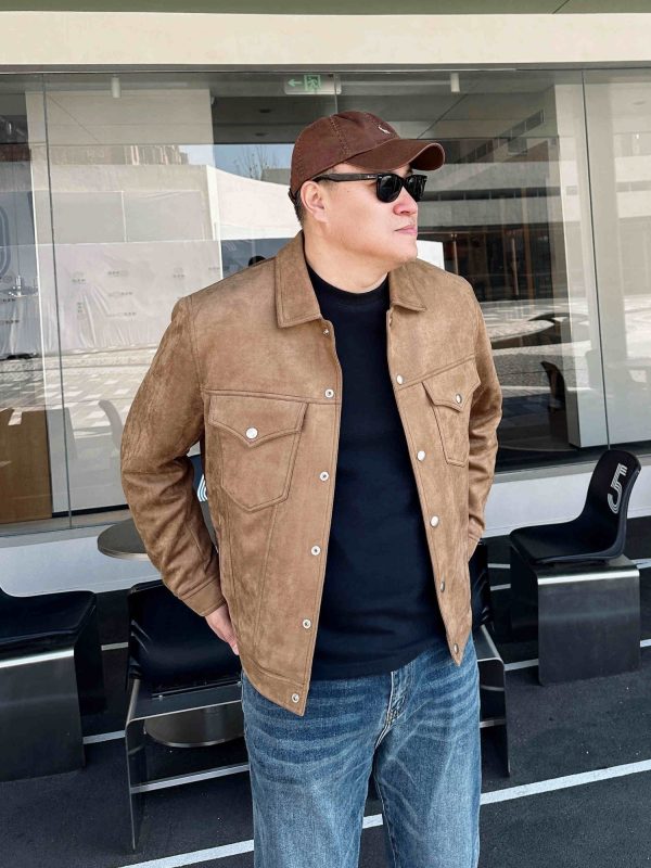 Men's Plus Size Short Lapel Thin Cotton Jacket - Image 4