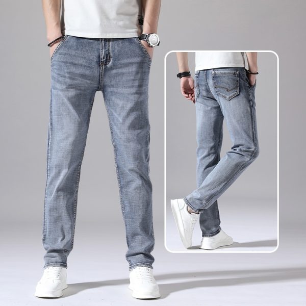 Retro Thin Jeans Straight Loose Casual Trousers Men - Image 7
