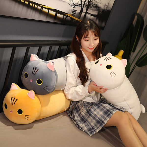 Large Size Cartoon Cat Plush Toys Stuffed Cloth Doll Long Animal Pillow Cushion - Image 5