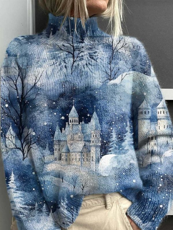 Christmas Abstract Printing Casual Cloak Coat Cardigan Sweater - Image 10
