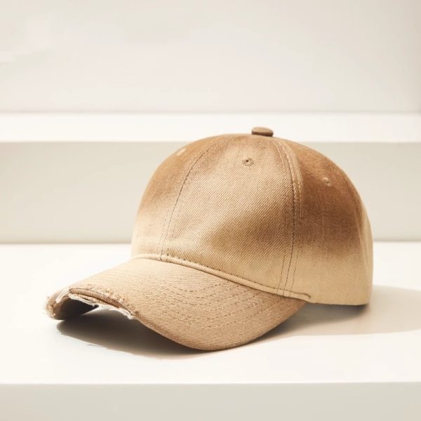 Distressed Gradient Denim Casual All-match Ripped Baseball Cap - Image 5