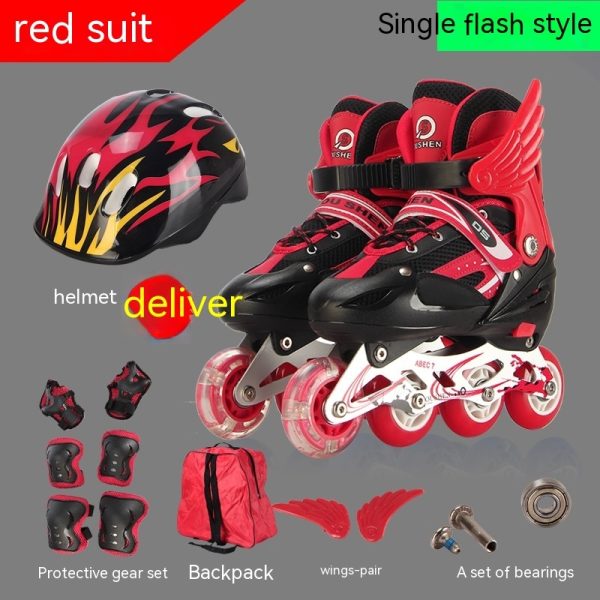 Pu Single Wheel Adjustable Children's Roller Skates - Image 3