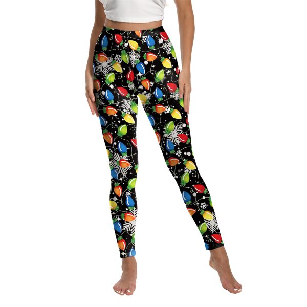 Christmas Printed Sports Yoga Elastic Leggings For Women - Image 4