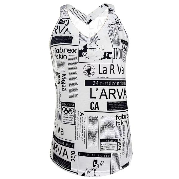 Ladies' V-neck Casual Retro Newspaper Drawing Printed Camisole Vest - Image 2