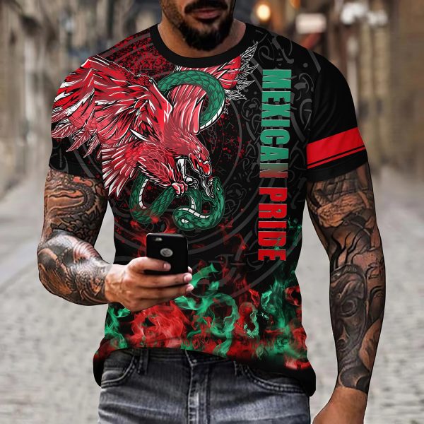 Eagle And Snake T-shirt Loose Round Neck Men's Short Sleeve T-shirt - Image 10
