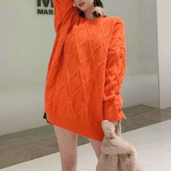 Women's Sweater Thick Retro Hong Kong Style Loose And Lazy Style - Image 2