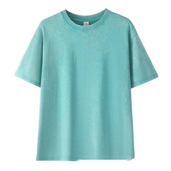 Washed Old Short-sleeved T-shirt For Men And Women - Image 5