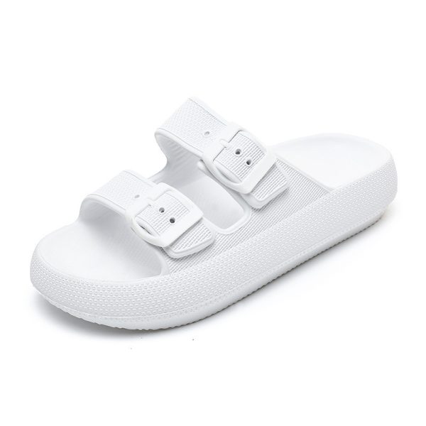 High Elastic Rubber Soft Platform Double Buckle Slippers For Women - Image 6