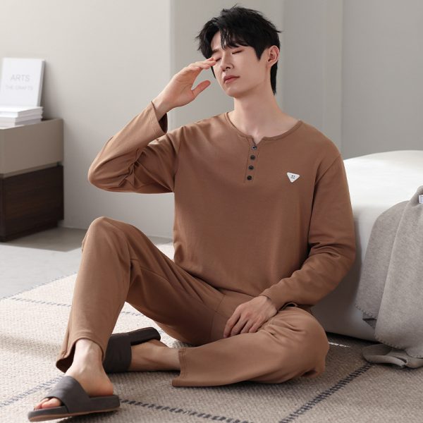 New Cotton Long Sleeve Full Cotton Casual Homewear Suit - Image 10