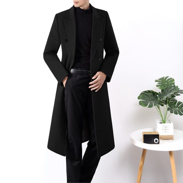 Men's Long Double-sided High-end Windbreaker Wool Jacket - Image 6