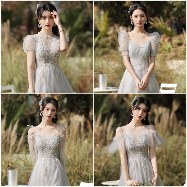 Dress Sisters Dress Female Gray Slim Fit Girlfriend Clothes - Image 8