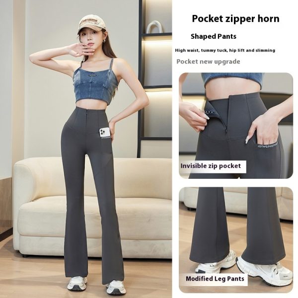 High Waist High Elastic Shark Pants Outer Wear Leggings - Image 2