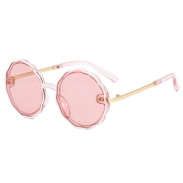 Kids Wave Frame Vintage Round Frame Sunglasses - Image 6