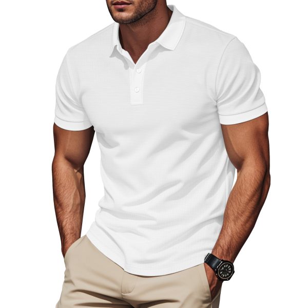 Lapel Color Matching Short Sleeve Plus Size Men - Image 5