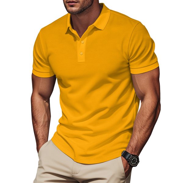 Lapel Color Matching Short Sleeve Plus Size Men - Image 4
