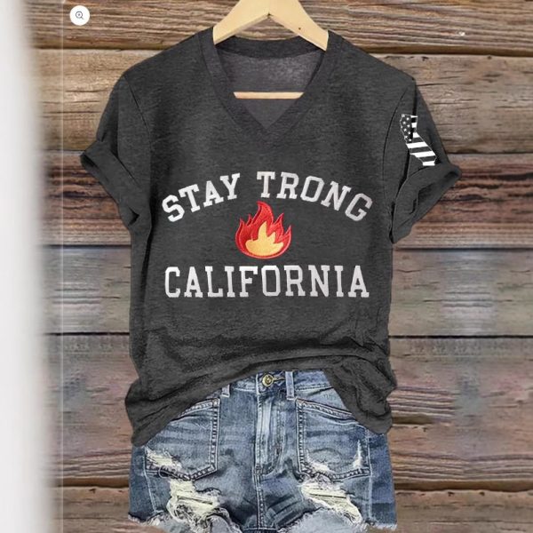 Women's V-neck Polyester T-shirt - Image 3