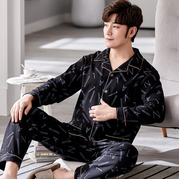 Long Sleeve Lapel Cardigan Trousers Casual Loose Home Wear - Image 8