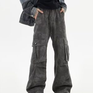 High Street Pu Shuai Camouflage Slacks Male Autumn Trousers