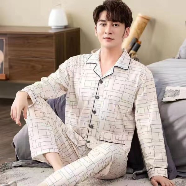 Spring And Autumn Loose Men's Pajamas Suit - Image 8