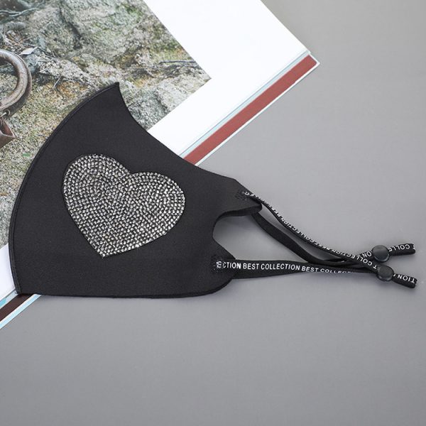 Rhinestone Smiley Butterfly Pattern Sun Block And Dustproof Mask - Image 3