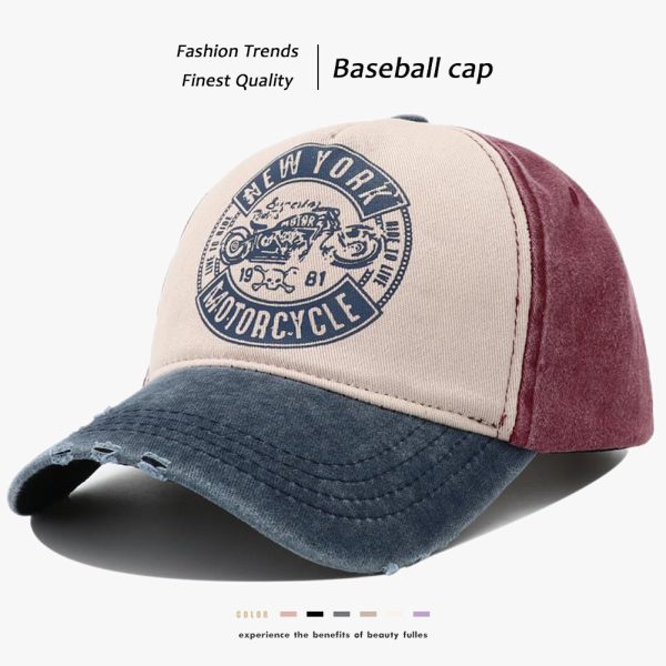 Men's Retro Alphabet Motorcycle Printed Peaked Cap - Image 6