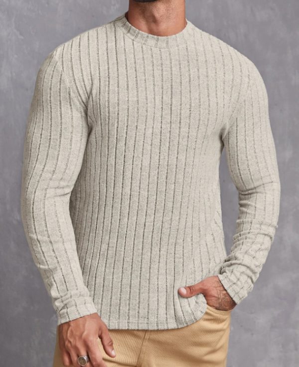 Casual Solid Color Round Neck Pullover Long-sleeved T-shirt - Image 10