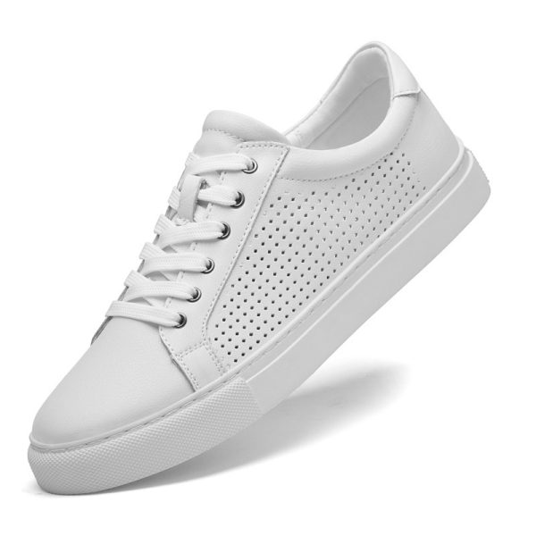 Punching Hollowed Leisure Cowhide Board Shoes - Image 2