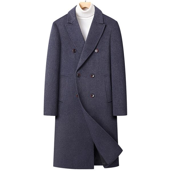 Double Breasted Long Woolen Coat - Image 10