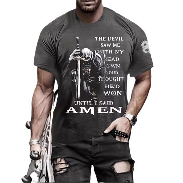 3D Printed T-shirt Men's Summer Casual Breathable Short Sleeve Top - Image 6