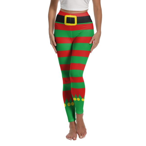 Christmas Printed Sports Yoga Elastic Leggings For Women - Image 9