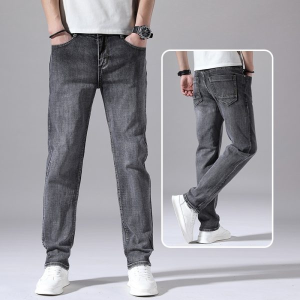 Retro Thin Jeans Straight Loose Casual Trousers Men - Image 9