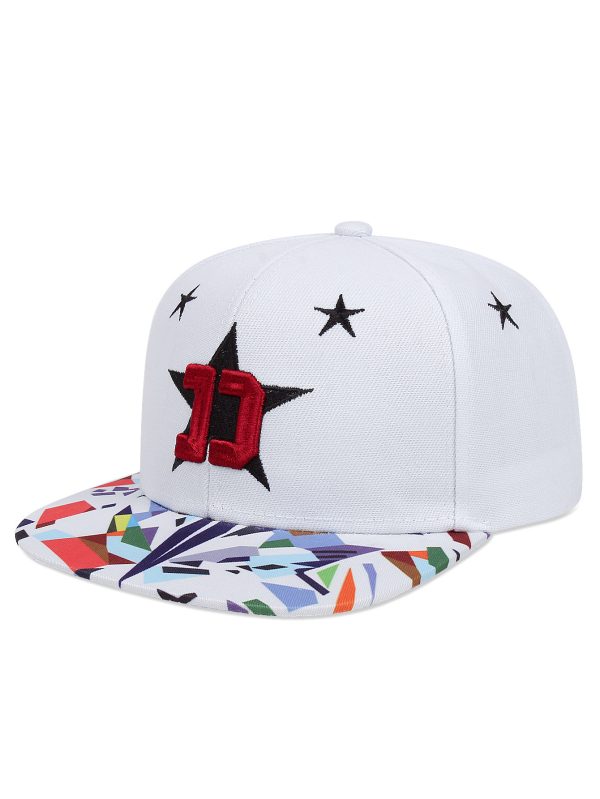 Five-pointed Star Embroidery Outdoor Sun-shade Sun Protection Flat-brimmed Cap - Image 7