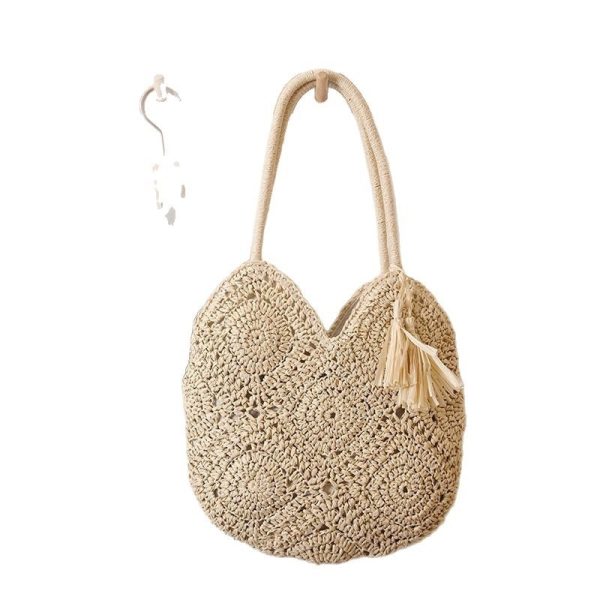 Hollow Tassel Straw Bag Large Capacity Shoulder Woven Bag - Image 4
