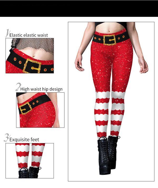 Women's Sweatpants Imitation Sequin Printed Leggings - Image 4