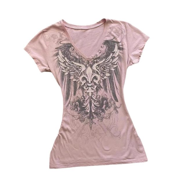 American Retro V-neck Short Sleeve Slim Fit Slimming - Image 5