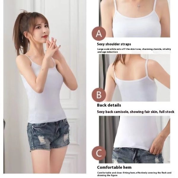 Women's Solid Color Small Sling Vest - Image 3