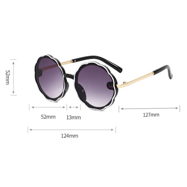 Kids Wave Frame Vintage Round Frame Sunglasses - Image 4