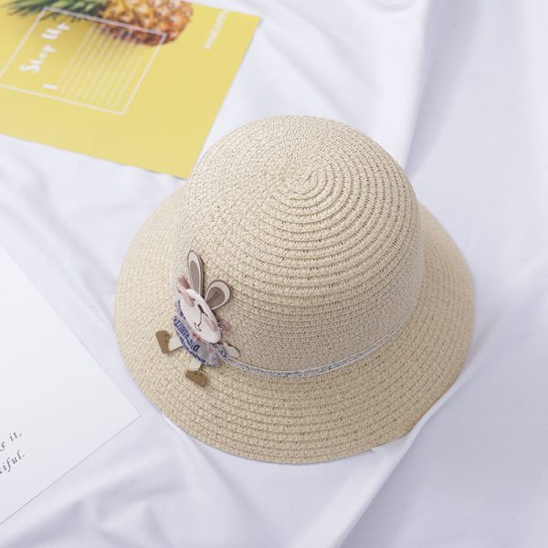 Cute Rabbit Decoration Bag Two-Piece Straw Hat - Image 6