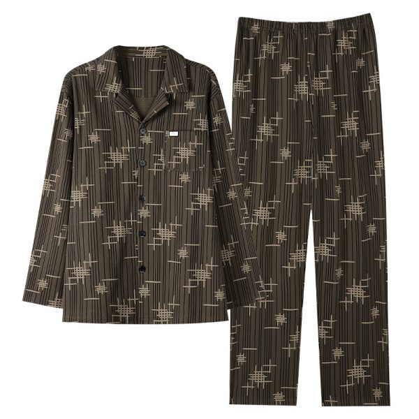 Men's Minimalist Pure Cotton Long Sleeved Home Suit Set - Image 5