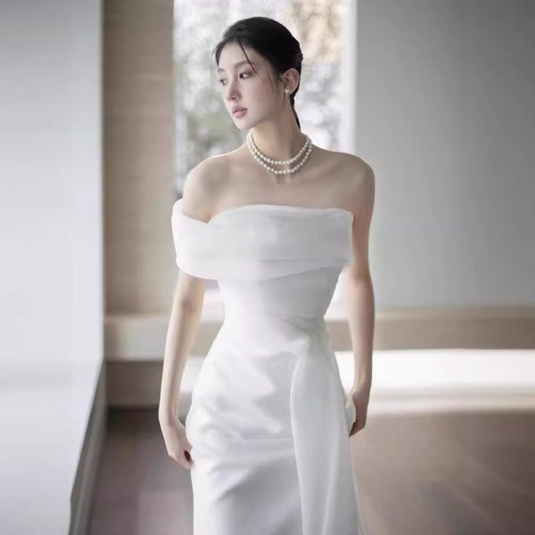 French Off-shoulder Light Wedding Dress Bride - Image 4