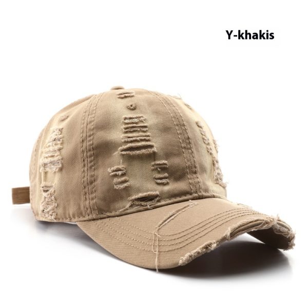 Retro Pure Color Washed Hole Light Board Baseball Cap - Image 8