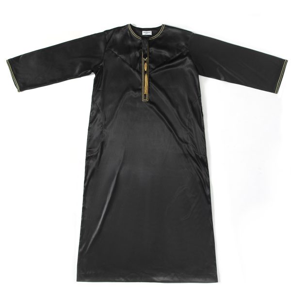 Ethnic Stitching Contrast Color Men's Robe - Image 2