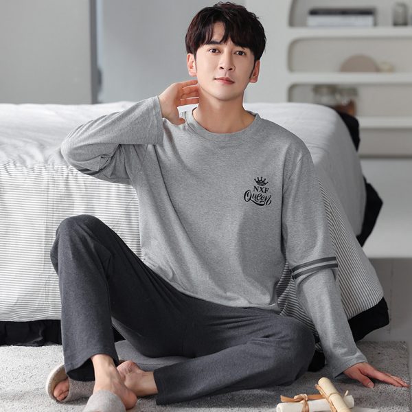Pajamas Men's Cotton Long Sleeve - Image 7
