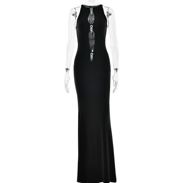 Elegant Hollow Women's Dress Sleeveless Slim Fishtail - Image 5