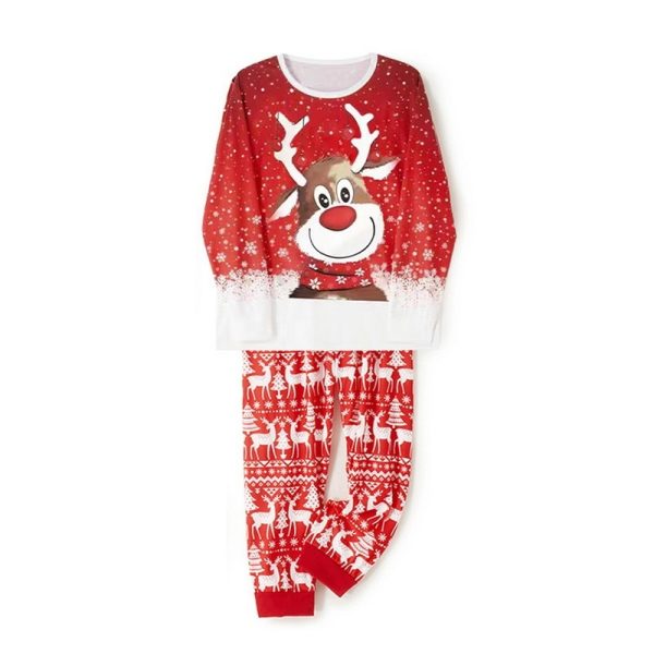 Parent-Child Two-piece Suit Elk Printing Pajamas Suit Homewear - Image 6