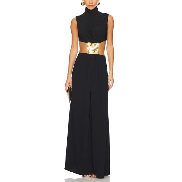 Fashion Sleeveless Turtleneck Zipper Dress - Image 4