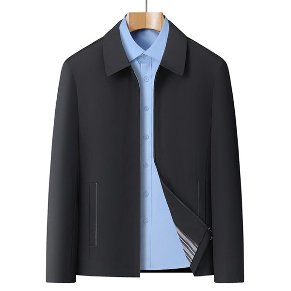 Men's Jacket Business Casual Lapels Zipper Coat - Image 2