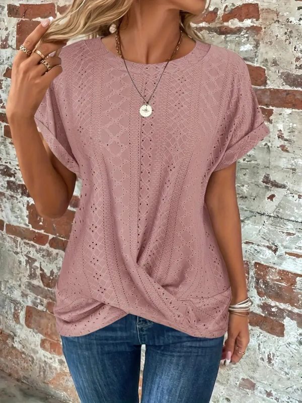 Casual Round Neck Women's Short Sleeved Top - Image 6
