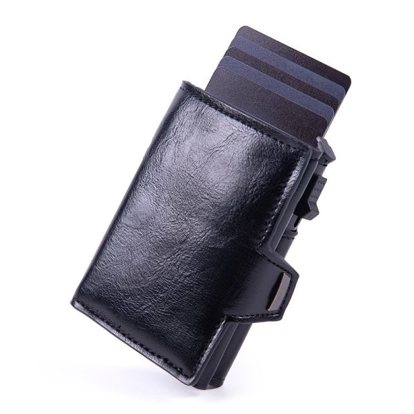 Men's High-grade Folding Leather Carbon Fiber Card Package - Image 5