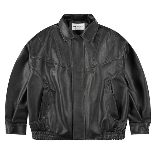 Retro Leather Clothing For Men And Women Loose - Image 3